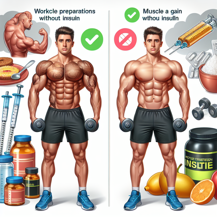 Diferencias en resultados al usar Preparativos para ganar masa muscular con y sin insulina